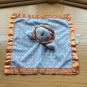 Lion Head Satin Trim Baby Security Blanket By Circo